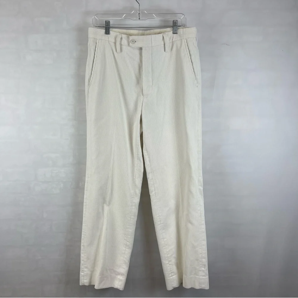 Gucci Men’s Fine Wale Corduroy Trousers‎ Pants Ivory Size 46 (30x30)